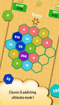 2048 Hexic : Connect Number Blocks, 2048 for 8192 Screen Shot 2