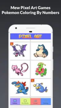 Mew Pixel Art Games - Pokemon Coloring By Numbers Screen Shot 3