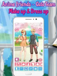 Anime Friends - Cute Team Make up & Dress up Screen Shot 2