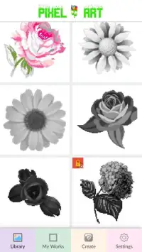 Flower Color By Number: Pixel Art Flower Screen Shot 2