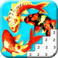 Color By Number Koi Fish Pixel Art Game