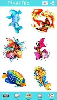Color By Number Koi Fish Pixel Art Game Screen Shot 0