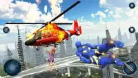 Flying Iron Robot Superhero Fighting City Rescue Screen Shot 1