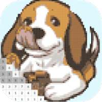 Little Puppy Pet Pixel Art - Number Coloring Books