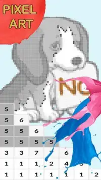 Little Puppy Pet Pixel Art - Number Coloring Books Screen Shot 1