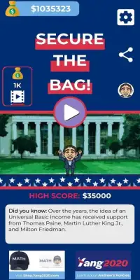 Secure The Bag! The Unofficial Game of #YangGang Screen Shot 8