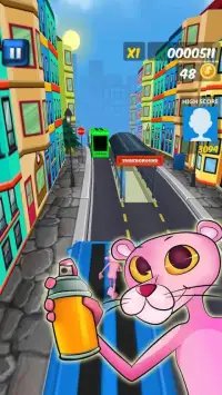 Subway panther Rush pink Run Screen Shot 0