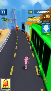 Subway panther Rush pink Run Screen Shot 3