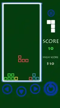 Simple Brick - Blue Neon Classic Tetris Free Screen Shot 1