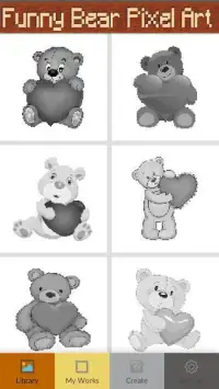Funny Bear Pixel Art: Coloring by number Screen Shot 1