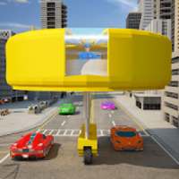 Futuristic Gyroscopic Bus City Driving