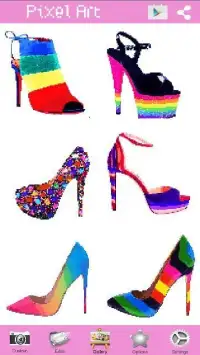 High Heel Color By Number: Shoes Pixel Art Game Screen Shot 2