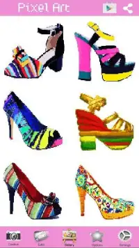 High Heel Color By Number: Shoes Pixel Art Game Screen Shot 0