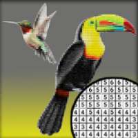 Nice Birds Pixel Art: Coloring By number