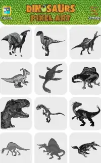 Dinosaurs Pixel Art - Sandbox Coloring Screen Shot 2