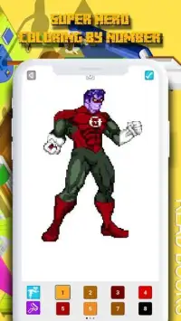 Color By Number Superhero Coloring Book Pixel Art Screen Shot 1