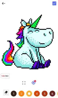 Panda Unicorn - Color by Number Pixel Art Pages Screen Shot 7