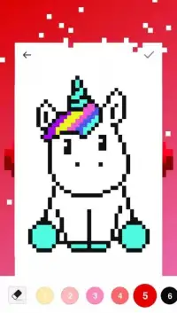 Panda Unicorn - Color by Number Pixel Art Pages Screen Shot 3