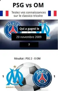 PSG vs OM historique des matches (quizz gratuit) Screen Shot 2