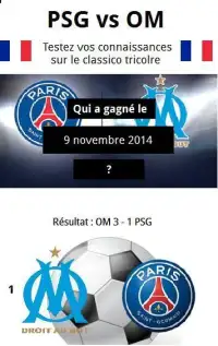 PSG vs OM historique des matches (quizz gratuit) Screen Shot 3