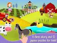 Kids Jigsaw Puzzles: Farm Animals & Vehicles Screen Shot 5
