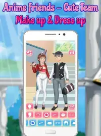 Anime Friends - Cute Team Make up & Dress up Screen Shot 1