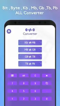 KB to MB MB to GB or GB to KB : All Byte Converter Screen Shot 2
