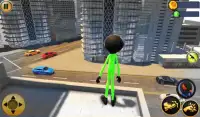 Superspeed Stickman Green Rope Hero: Crime City Screen Shot 1