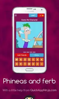 Guess characters - phineas and ferb cartoon quiz Screen Shot 7