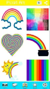 Pixel Art Rainbow Color By Number Game Screen Shot 2
