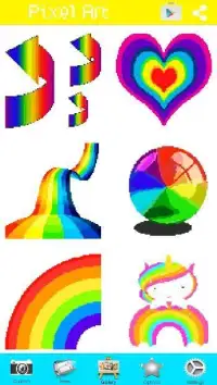 Pixel Art Rainbow Color By Number Game Screen Shot 0