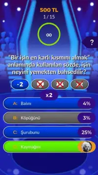 Yeni Milyoner 2019 - Türk trivia sınavı Screen Shot 1