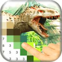 Dinosaur Color by Number: Jurassic Pixel Art
