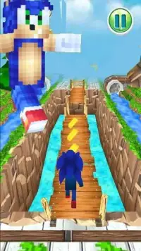Sonic Block Run: 3D Adventure Game Screen Shot 1