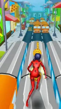 Subway LADYBUG Super Hero chibi run Adventure Screen Shot 1