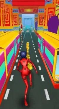 Subway LADYBUG Super Hero chibi run Adventure Screen Shot 2
