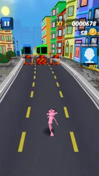 Subway panther Rush pink Run Screen Shot 2