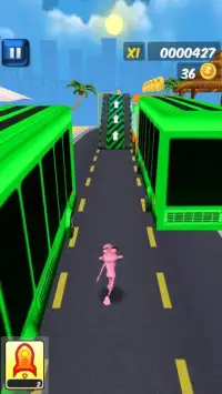 Subway panther Rush pink Run Screen Shot 1