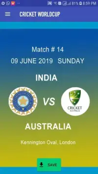 Cricket Worldcup 2019 Live Score Screen Shot 4