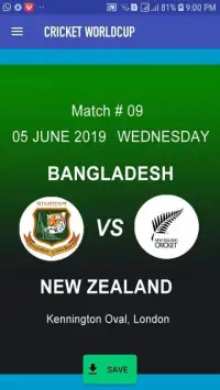 Cricket Worldcup 2019 Live Score Screen Shot 2