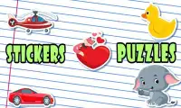 Stickers puzzles game for kids Screen Shot 2