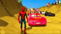 Superheroes Impossible Car Stunt Racing Games Screen Shot 1