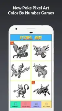 Poke Pixel Art : Pikachu Coloring By Number Games Screen Shot 3