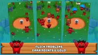 Trouble Troblins: Endless Flicking Game Screen Shot 0