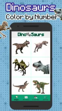 Color by Number Dinosaurs - Pixel art Screen Shot 6