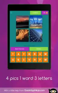 4 pics 1 word 3 letters Screen Shot 4