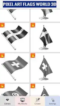 Pixel Art: 3D Flags World Coloring by Number Screen Shot 7