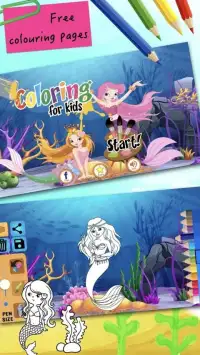 Mermaid coloring pages Screen Shot 18