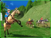 Kids Mountain Horse Rider Race Screen Shot 0