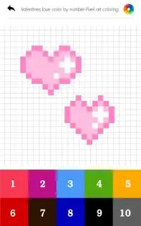 Valentines love color by number-Pixel art coloring Screen Shot 3